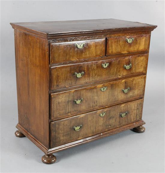 A George II walnut chest, W.3ft2in. D.1ft8in. H.2ft11in.